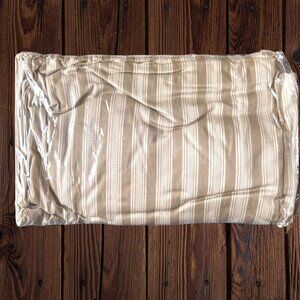 Vintage Springs Twin Fitted Sheet Beige Tan Stripe USA Cotton Hotel Luxe NIP